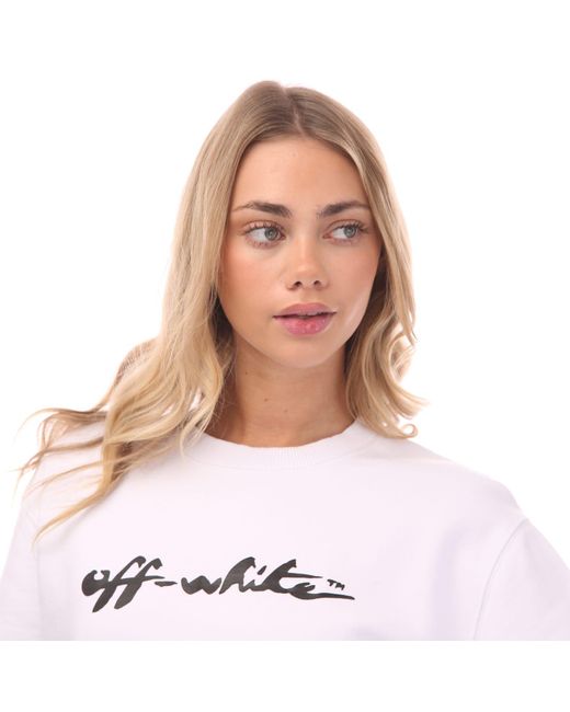 Off-White c/o Virgil Abloh White Painter Logo Regular Crewneck Sweatshirt