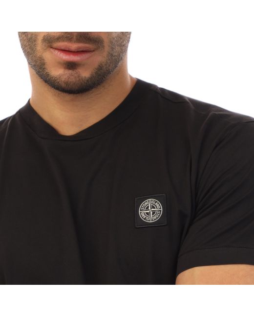 Stone Island Black 60/2 Cotton Jersey Slim-Fit T-Shirt for men