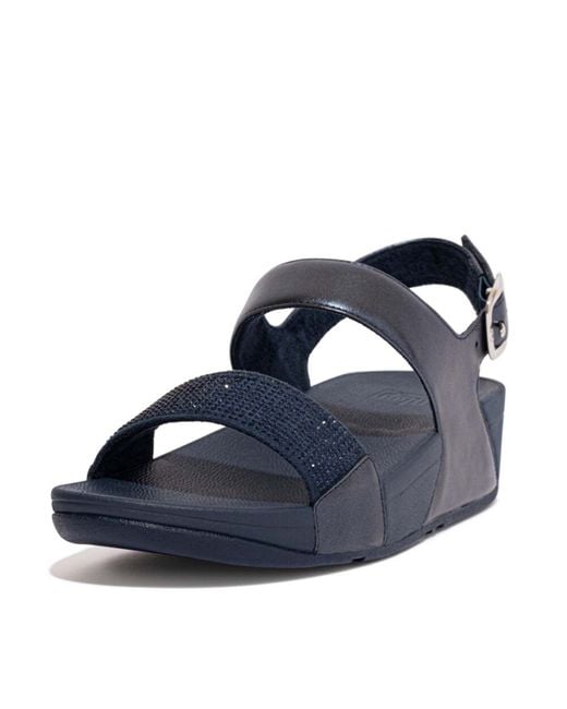 Fitflop Blue Lulu Crystal Embellished Back-strap Sandals