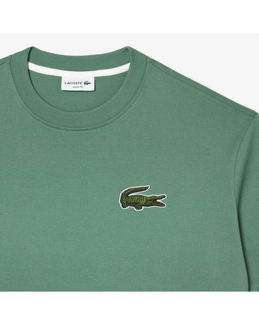 Lacoste Green Loose Fit Large Crocodile Organic Heavy Cotton T-shirt for men