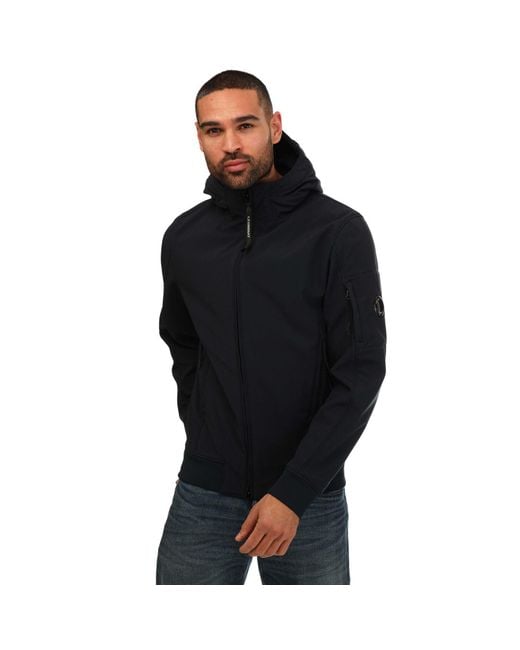 C P Company Black Shell-r Detchable Hooded Jacket for men