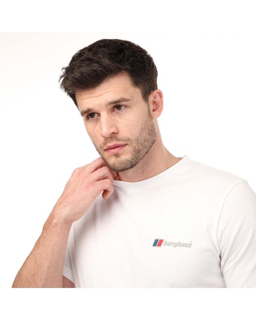 Berghaus White Organic Front And Back Logo T-shirt for men