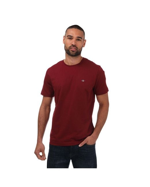 Gant Red Regular Fit Shield T-shirt for men