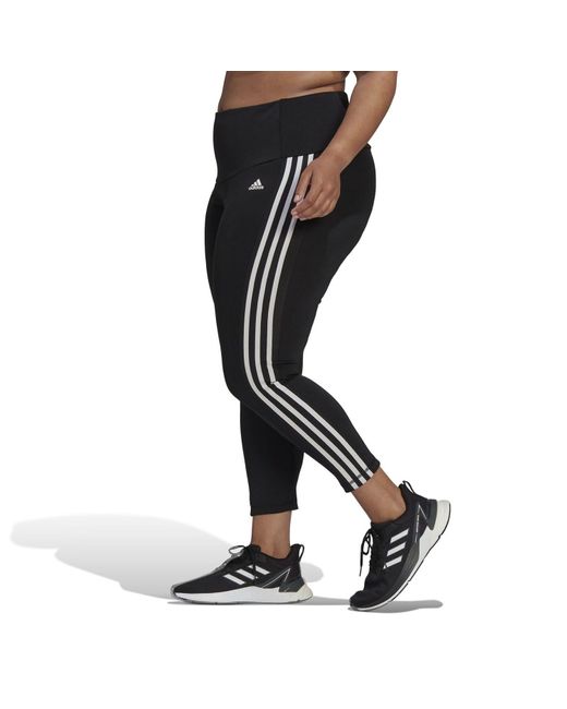 Adidas Originals Black D2M High-Rise 3-Stripes 7/8 Leggings
