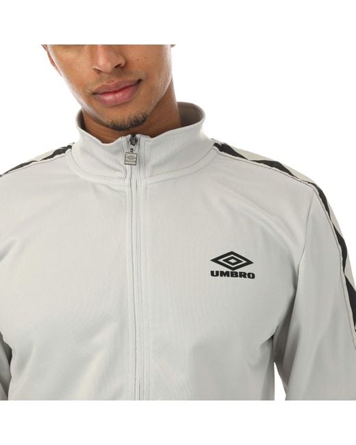 Umbro Gray Diamond Taped Tricot Track Top for men
