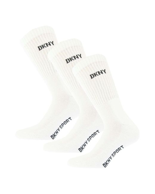 DKNY White Radde 3 Pack Sport Socks for men