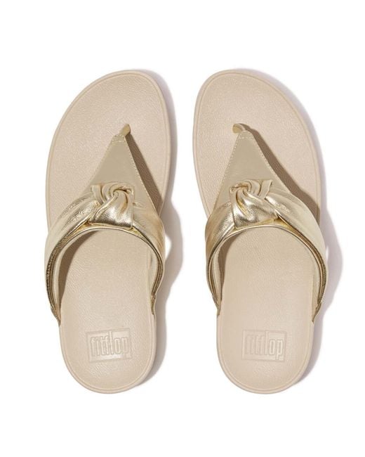 Fitflop Metallic Fit Flop Lulu Padded Knot Toe-Post Sandals