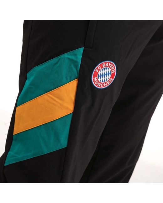 Adidas Black Bayern Munich Icon Woven Tracksuit Bottoms for men