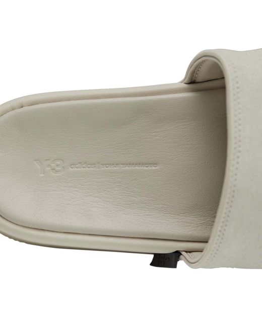 Y-3 White Slide Sandals for men