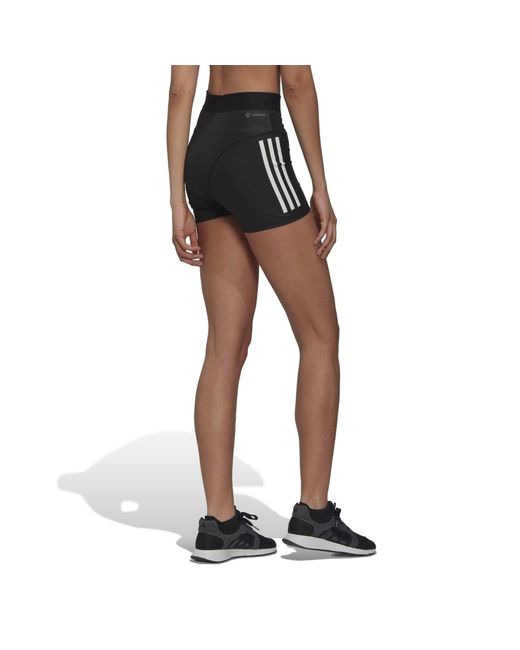 Adidas Black Hyperglam 3-Stripes Tight Shorts