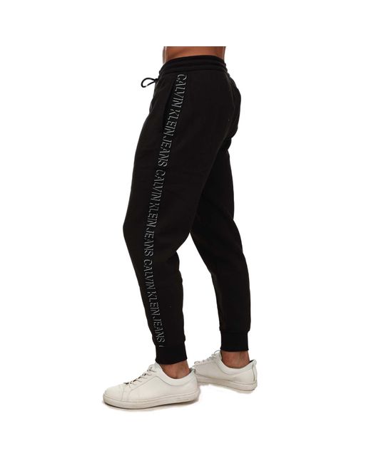 Calvin Klein Black Shadow Logo Tape Hawk Pants for men