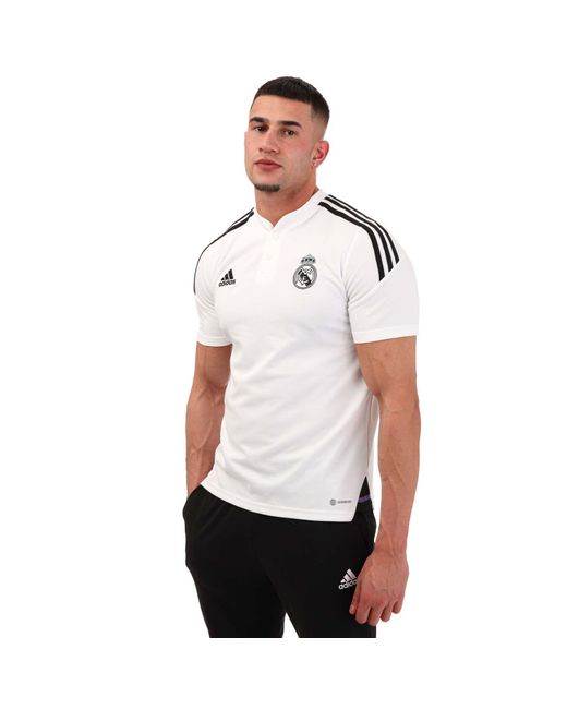 Adidas White Real Madrid 2022/23 Training Polo Shirt for men