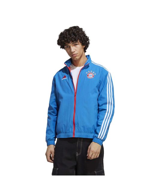 adidas Reversible Zip Up Anthem Jacket in Blue for Men Lyst UK