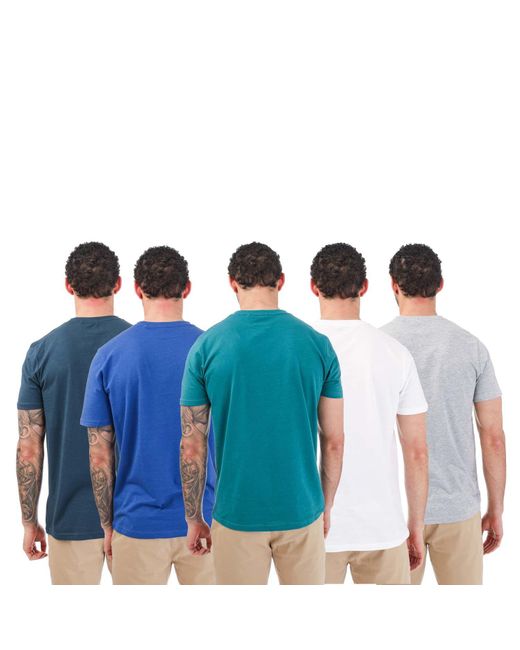 Farah Blue Relba 5 Pack T-shirts for men