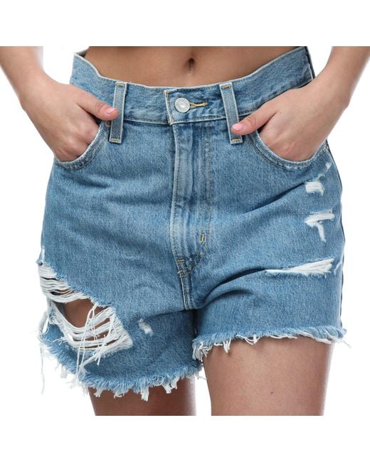 Levi's Blue Levi'S Womenss High Waisted Mom Shorts