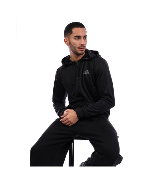 Adidas Black Train Essentials Full Zip Jacket for men