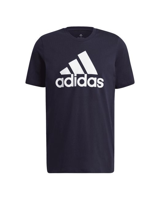 Adidas Blue Essentials Big Logo T-Shirt for men