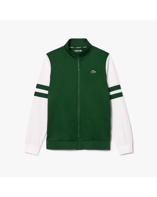 Lacoste Green Sportsuit Striped Tennis Sweatshirt for men