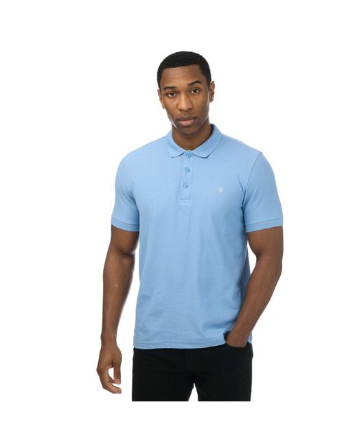 Farah Blue Cove Organic Modern Fit Polo Shirt for men