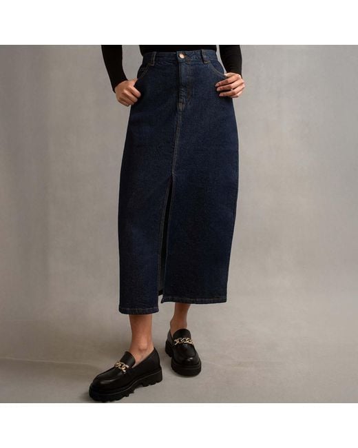 Nobody's Child Blue Nobodys Denim Column Skirt