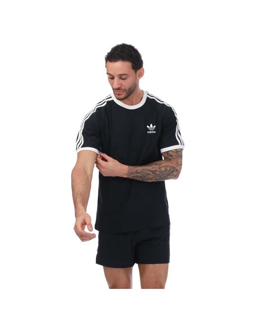 Adidas Originals Black 3-stripes T-shirt for men