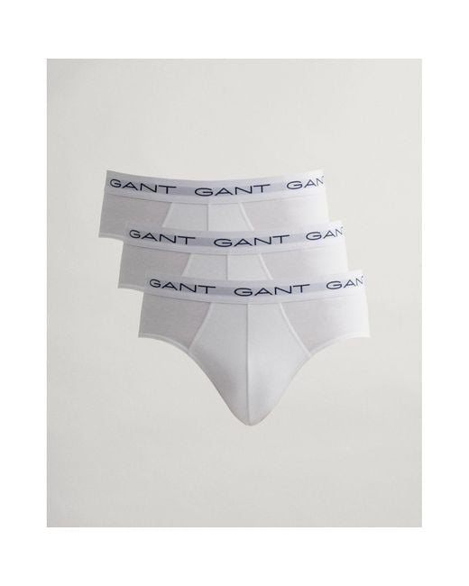 Gant White 3-pack Briefs for men