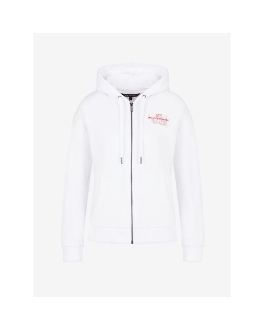 ARMANI EXCHANGE White Full-Zip Hoodie