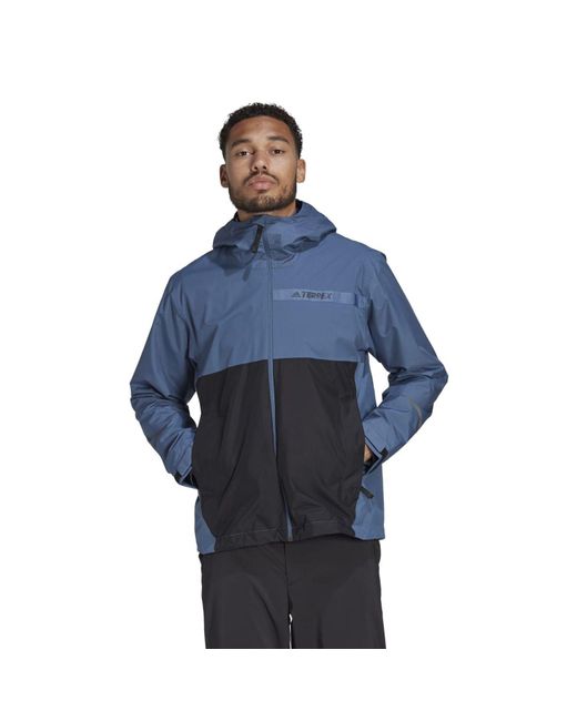 Adidas Blue Terrex Multi Rain.rdy 2-layer Rain Jacket for men