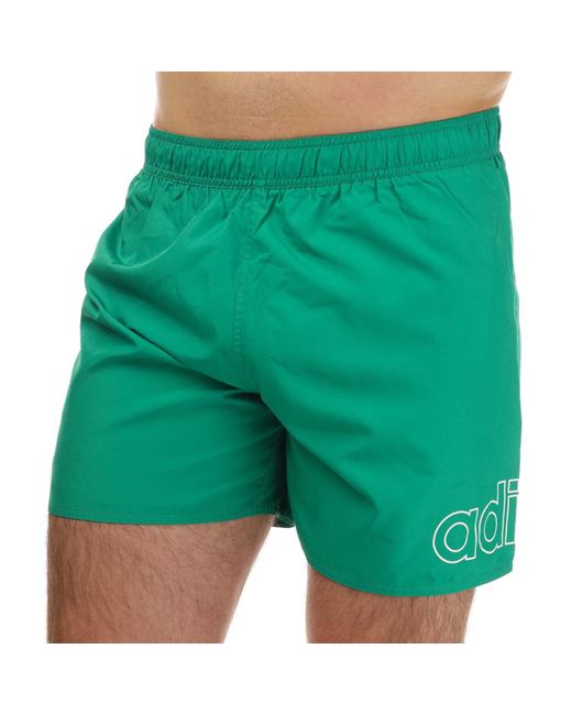 Adidas Green Logo Swim Shorts for men