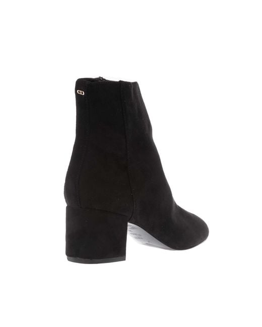 Dune Black Prisha Block-Heel Ankle Boots