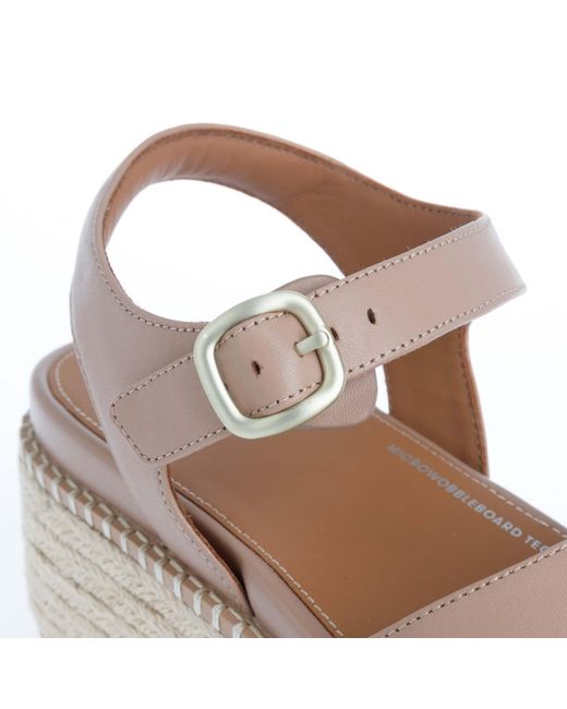 Fitflop Natural Womenss Fit Flop Eloise Espadrille Back-Strap Wedge Sandals