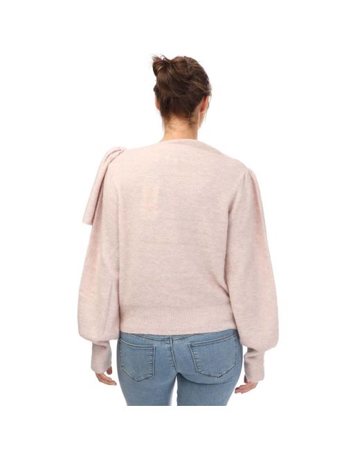 Ted Baker Pink Larbow Bow Embellished Jumper