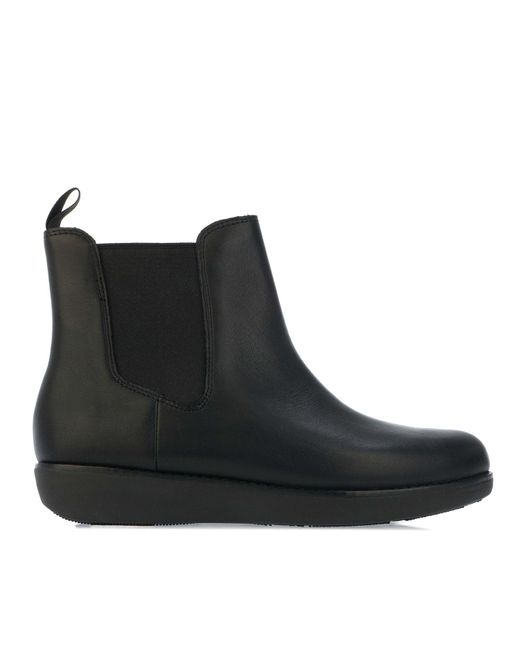 Fit Flop Black Sumi Leather Chelsea Boots