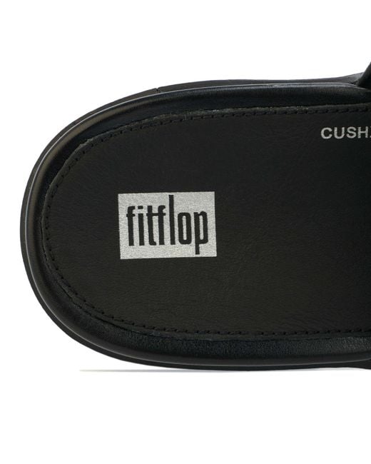 Fitflop Black Pilar Leather Mule Platform Shoes