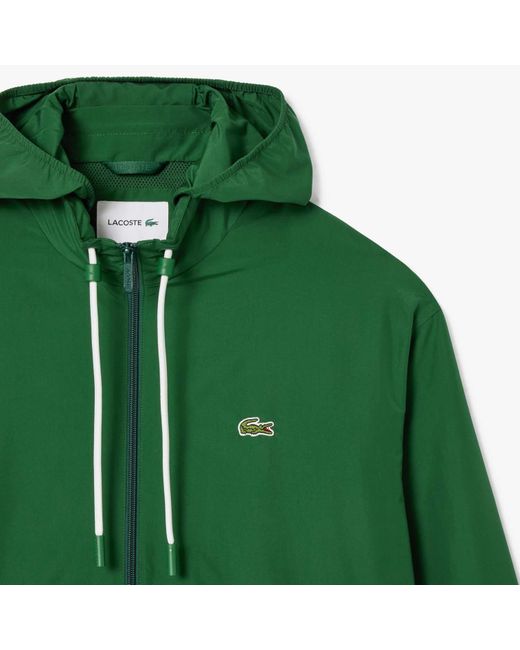 Lacoste Green Sportsuit Jacket With Removeable Hood for men