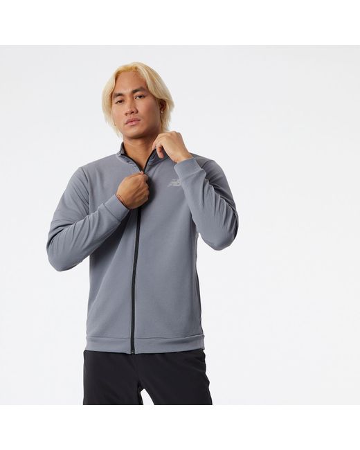 New Balance Blue Tech Training Knit Track Jacket for men