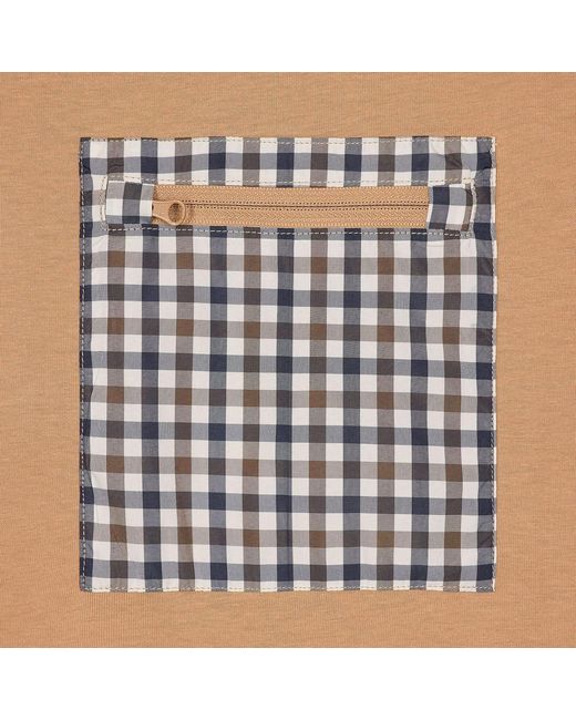 Weekend Offender Natural Gorman House Check Pocket T-Shirt for men