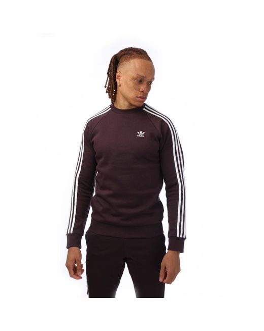 Adidas 3 stripes crew sweatshirt mens outlet
