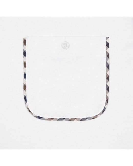 Weekend Offender White Sutton Check Detail Pocket T-Shirt for men