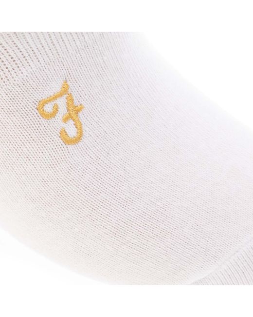 Farah White Stamko 5 Pack Invisiable Socks for men