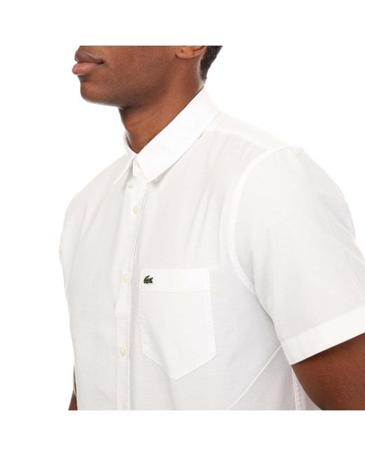 Lacoste White Regular Fit Cotton Shirt for men