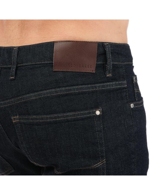Ted Baker Black Doww Rinse Denim Straight Fit Jeans for men