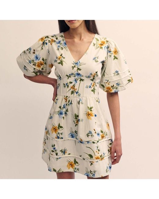 Nobody's Child Natural Nobodys Floral Clover Mini Dress