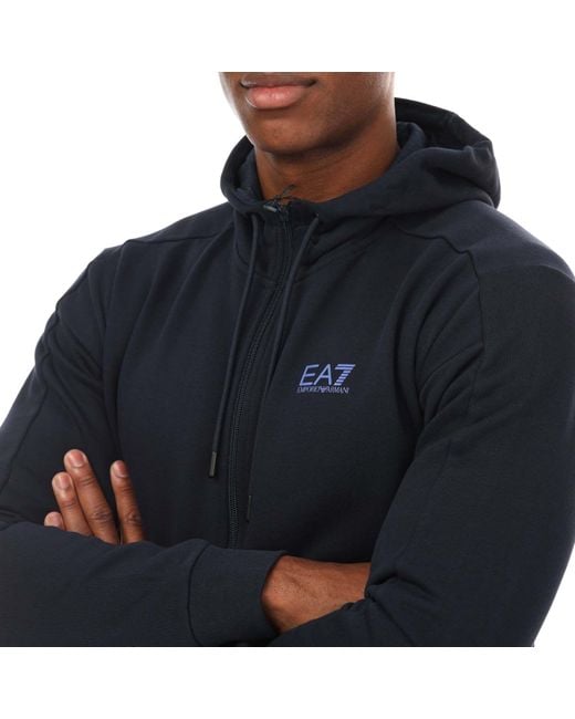 EA7 Blue Visibility Cotton Blend Tracksuit for men