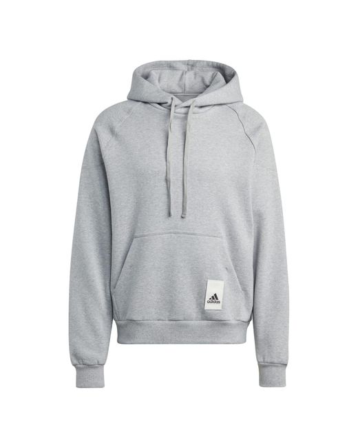 Adidas Gray Lounge Fleece Hoodie for men