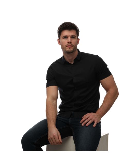 Armani Black Short Sleeve Shirt for men