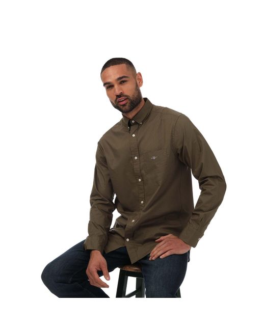 Gant Brown Regular Fit Classic Poplin Shirt for men