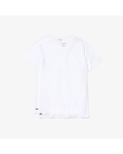 Lacoste White 2 Pack Crewneck Cotton Lounge T-shirt for men