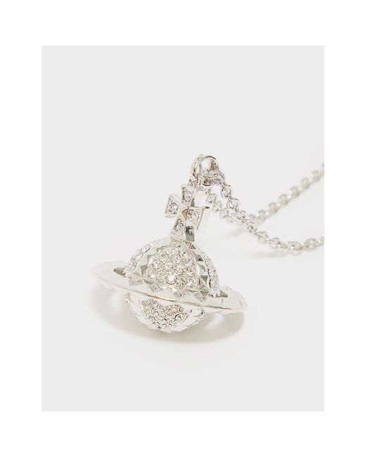 New Small Orb Pendant Necklace in PLATINUM | Vivienne Westwood®