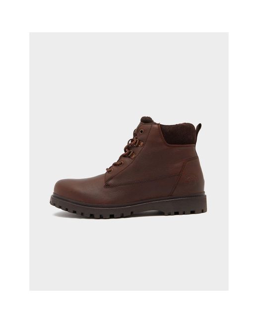 Barbour Brown Stoor Leather Boots for men